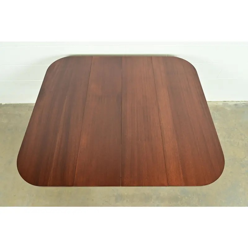 Baker Furniture Style Georgian Mahogany Pedestal Extension Dining Table, Newly Refinished - Image 8