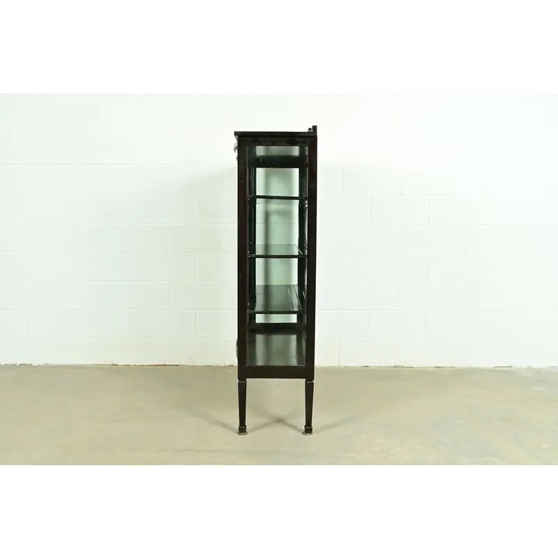 Berkey & Gay Style Antique French Regency Louis XVI Carved Mahogany Bookcase or Display Cabinet, Circa 1900 - Image 8