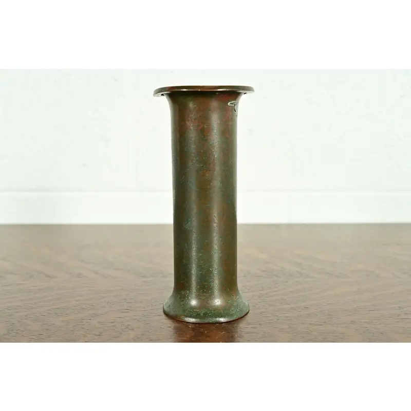 Heintz Style Arts & Crafts Sterling Silver on Bronze Vase - Image 8