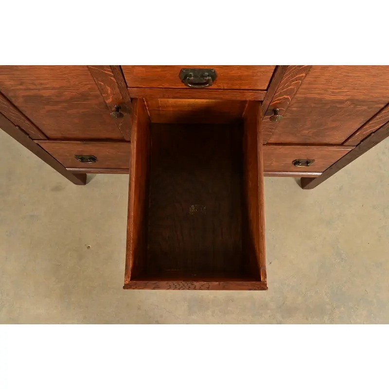 Lifetime Furniture Antique Mission Oak Arts & Crafts Sideboard, Newly Refinished - Image 8