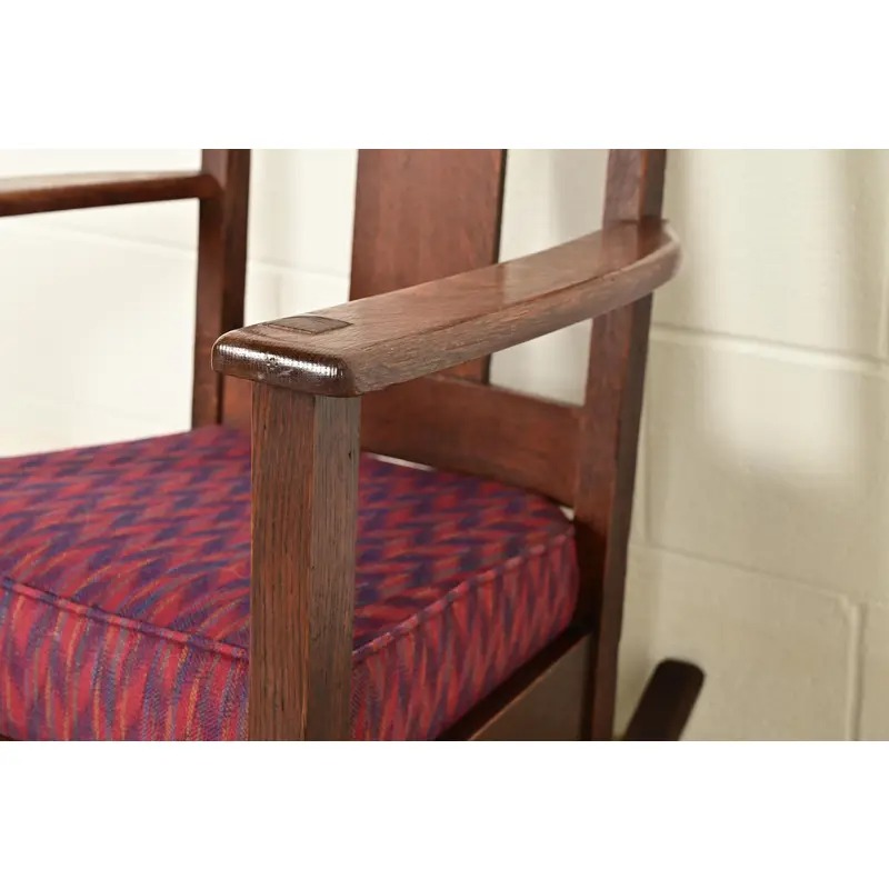 Limbert Antique Mission Oak Arts & Crafts Rocking Chair, Circa 1910 - Image 8