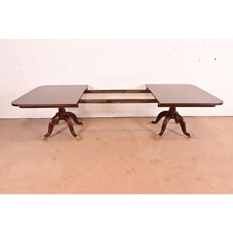 Ralph Lauren Regency Carved Mahogany "Duke" Extension Dining Table, Newly Refinished - Image 8