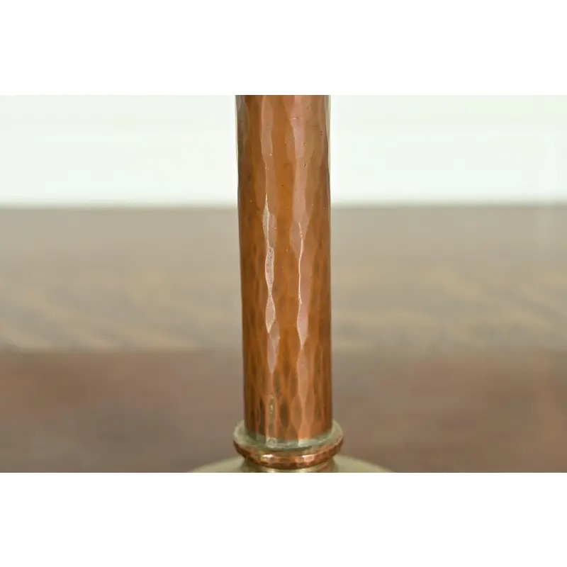 Roycroft Arts & Crafts Brass Finished Hammered Copper Candlestick - Image 8
