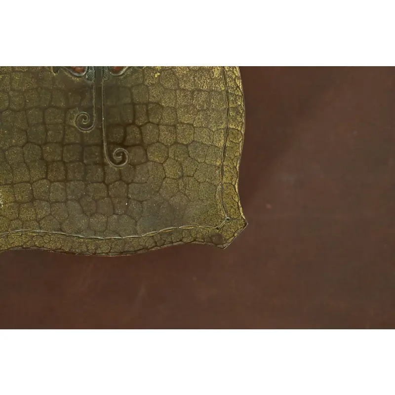 Roycroft Arts & Crafts Hammered Brass Over Copper Inkwell - Image 8