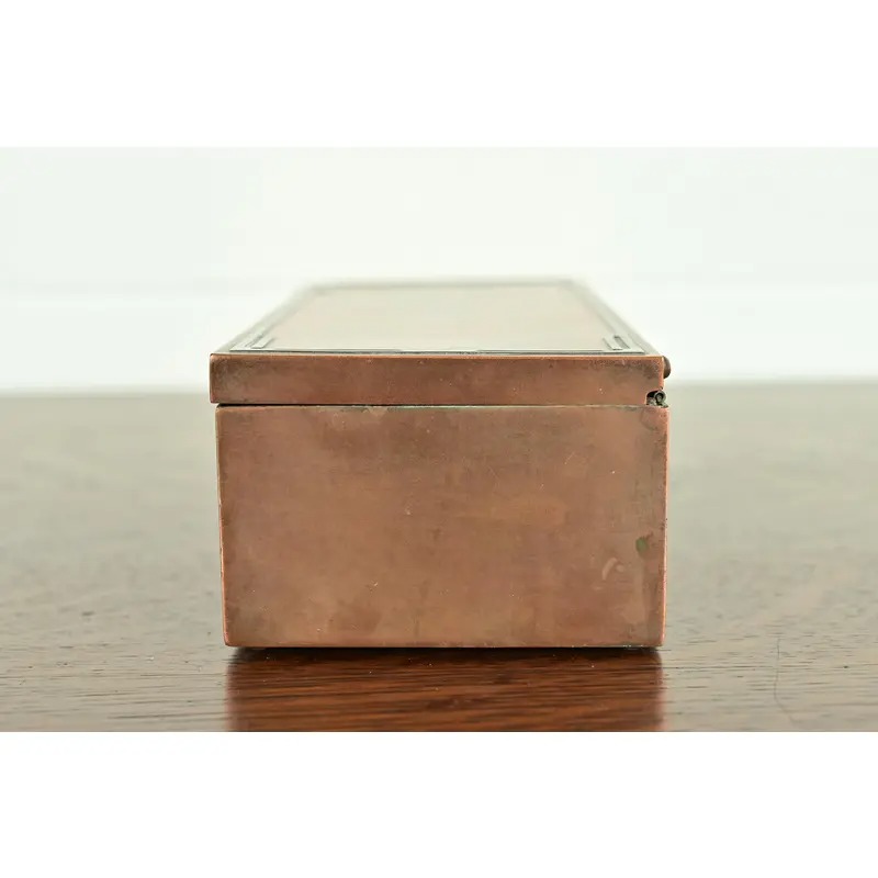 Silver Crest Arts & Crafts Sterling Silver on Bronze Cigar Box or Humidor - Image 8