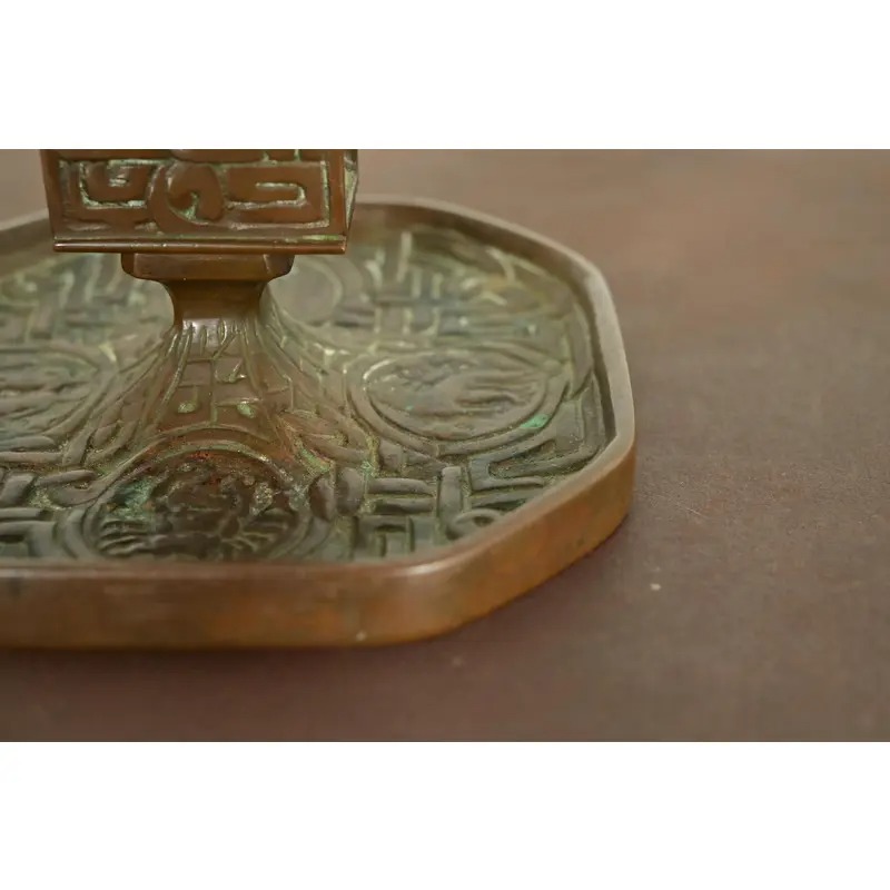 Tiffany Studios New York Zodiac Pattern Bronze Match Box Holder - Image 8