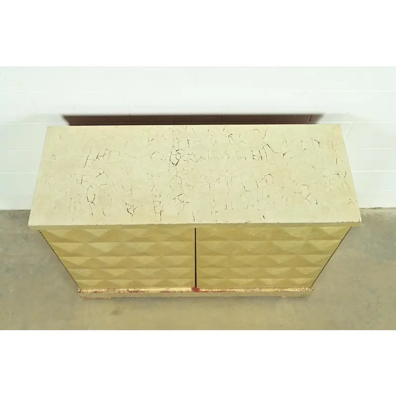 Barbara Barry for Baker Furniture Diamond Silver Leaf Cabinet or Credenza - Image 9