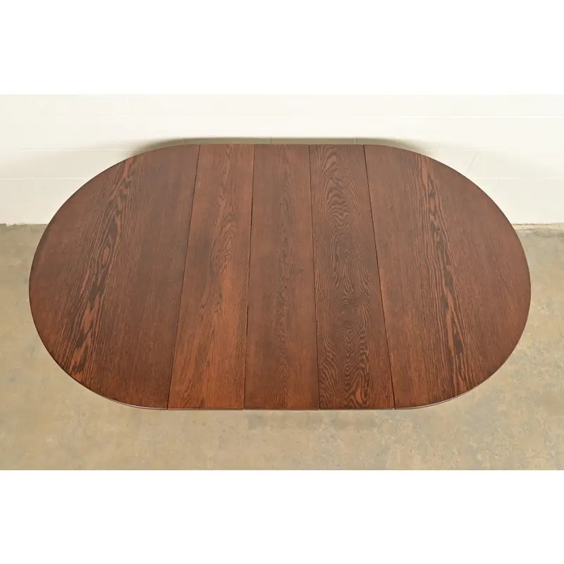 Early Gustav Stickley Antique Mission Oak Arts & Crafts Extension Dining Table, Newly Refinished - Image 9