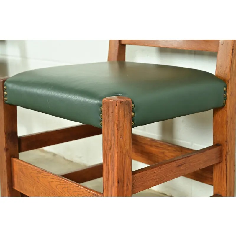Gustav Stickley Antique Mission Oak Arts & Crafts Dining Chairs, Set of Four - Image 9