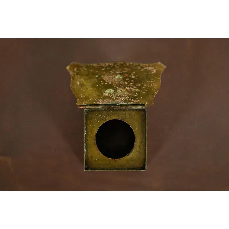 Roycroft Arts & Crafts Hammered Brass Over Copper Inkwell - Image 9
