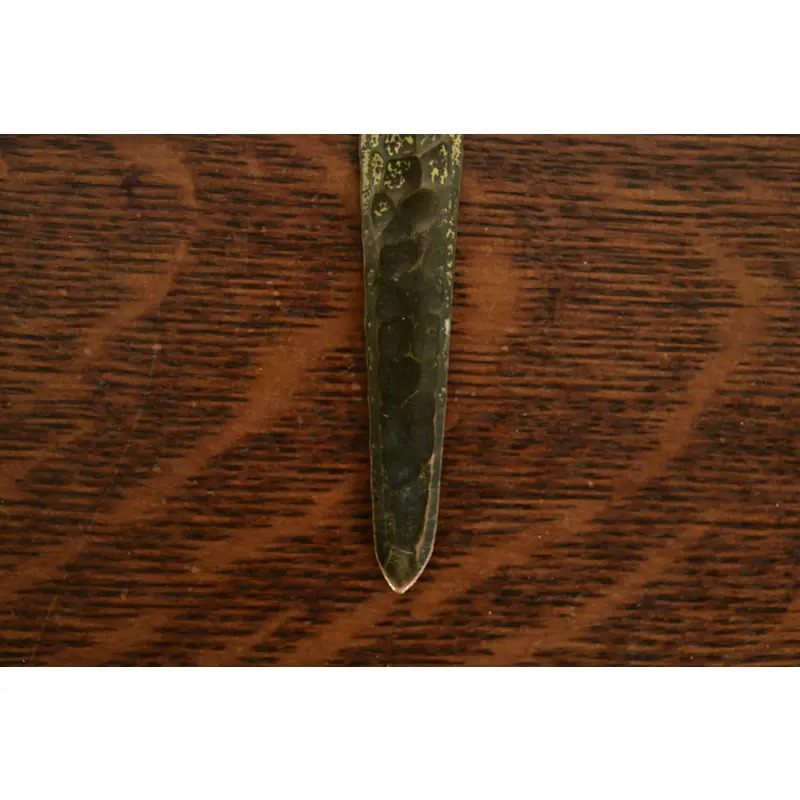 Roycroft Arts & Crafts Hammered Brass Over Copper Letter Opener - Image 9