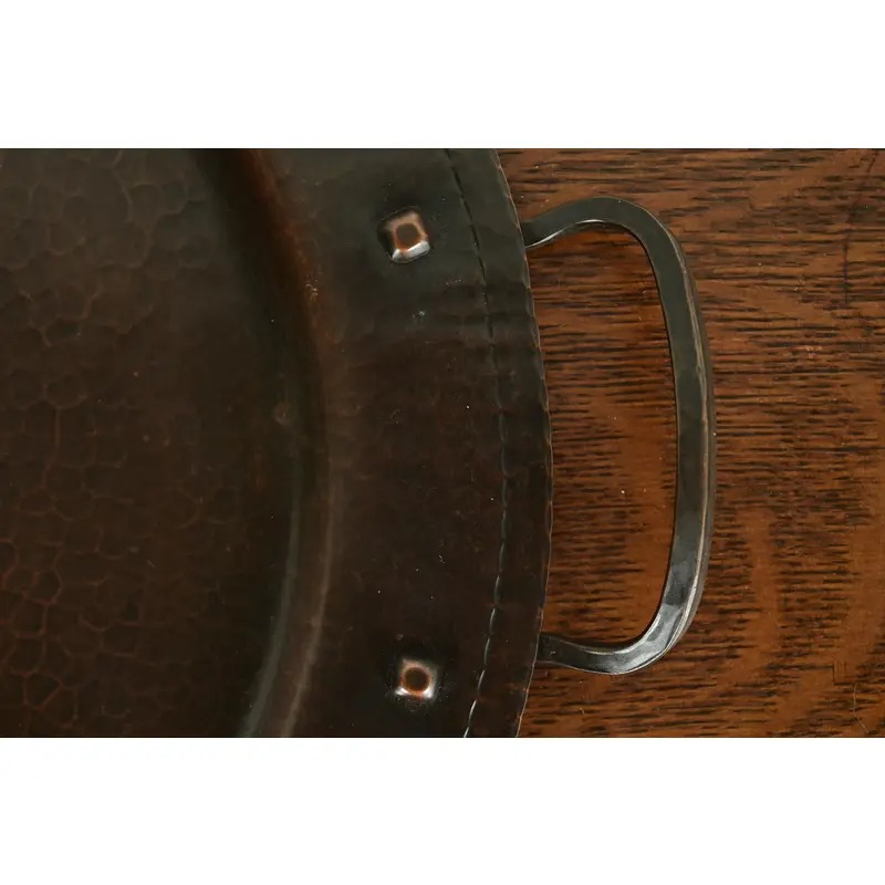 Roycroft Arts & Crafts Hammered Copper Large Handled Tray - Image 9