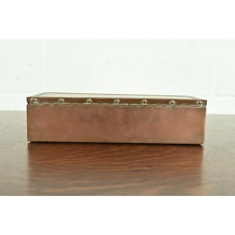 Silver Crest Arts & Crafts Sterling Silver on Bronze Cigar Box or Humidor - Image 9