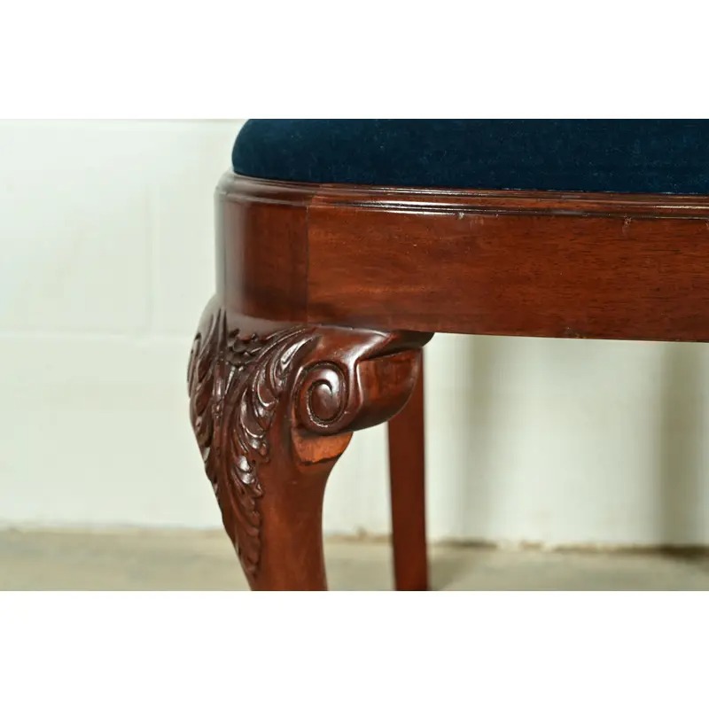 Smith & Watson Georgian Carved Mahogany Side Chairs or Dining Chairs, Pair - Image 9