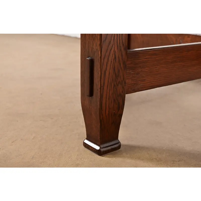 Stickley Brothers Antique Mission Oak Arts & Crafts Round Dining Table, Newly Refinished - Image 9