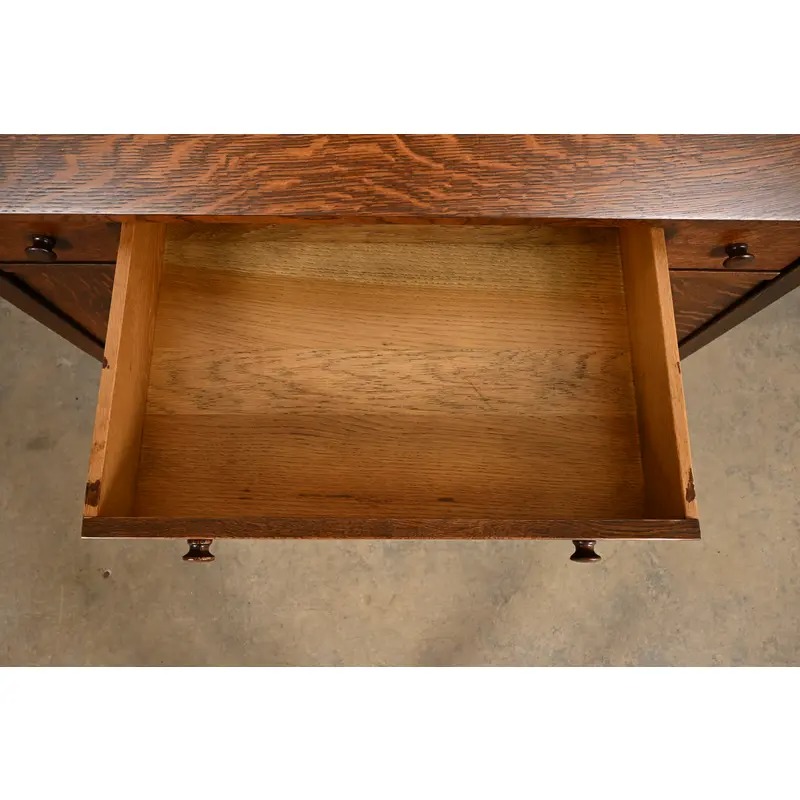 L. & J. G. Stickley Antique Mission Oak Arts & Crafts Drop Front Secretary Desk, Newly Refinished - Image 10