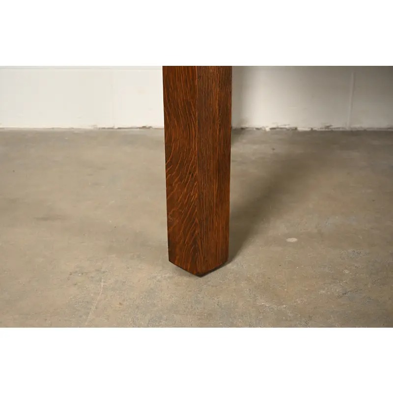 Limbert Antique Mission Oak Arts & Crafts Five-Leg Extension Dining Table, Newly Refinished - Image 10