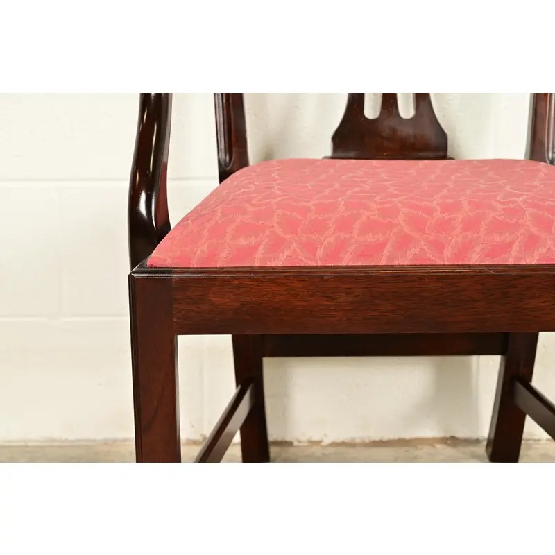 Stickley Georgian Carved Mahogany Dining Chairs, Set of Six - Image 10