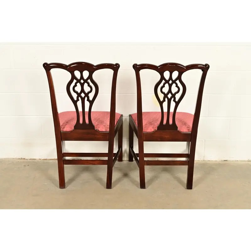 Stickley Georgian Carved Mahogany Side Chairs or Dining Chairs, Pair - Image 10
