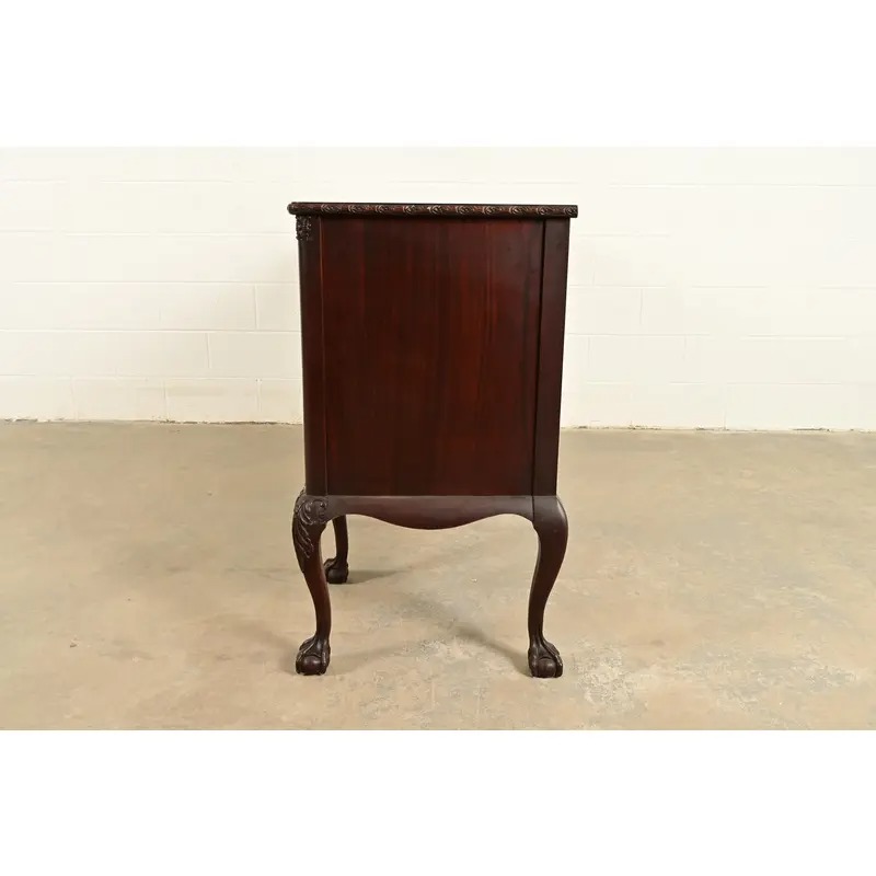 Romweber Antique Chippendale Flame Mahogany Serpentine Front Sideboard Credenza, Circa 1920s - Image 11