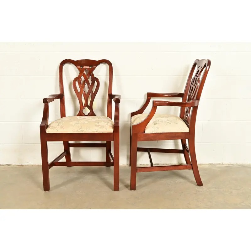 Baker Furniture Georgian Carved Mahogany Dining Chairs, Set of Six - Image 12
