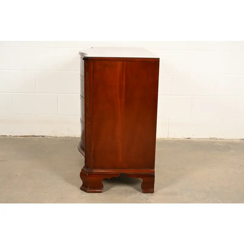 Baker Furniture Historic Charleston Chippendale Carved Mahogany Serpentine Front Dresser Chest - Image 12