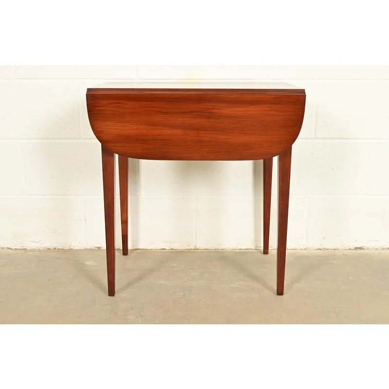 Henkel Harris Georgian Solid Cherry Wood Drop Leaf Pembroke Side Table - Image 12