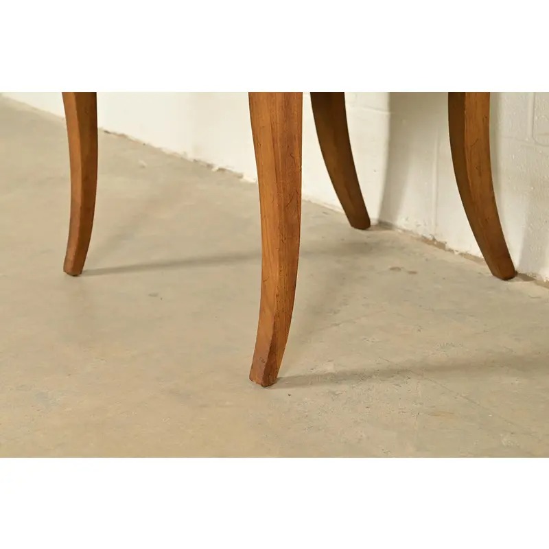 Kindel Furniture Style Regency Carved Walnut Dining Chairs, Set of Six - Image 12