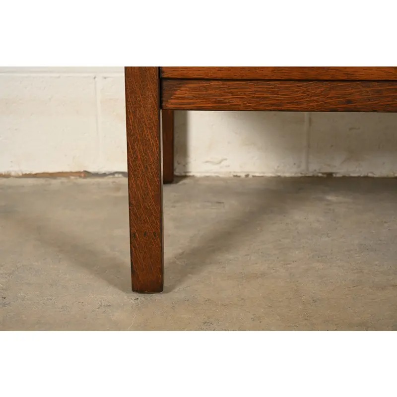 L. & J. G. Stickley Antique Mission Oak Arts & Crafts Drop Front Secretary Desk, Newly Refinished - Image 12