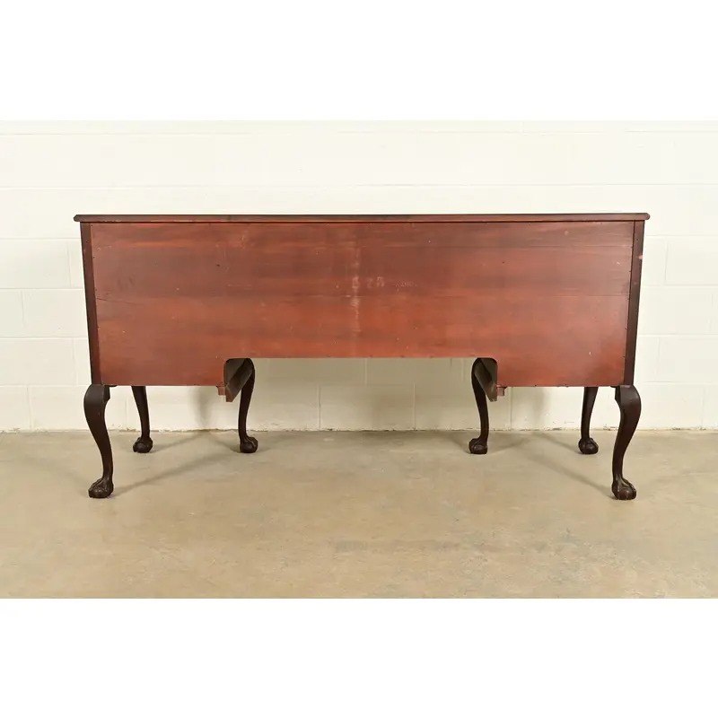 Romweber Antique Chippendale Flame Mahogany Serpentine Front Sideboard Credenza, Circa 1920s - Image 12