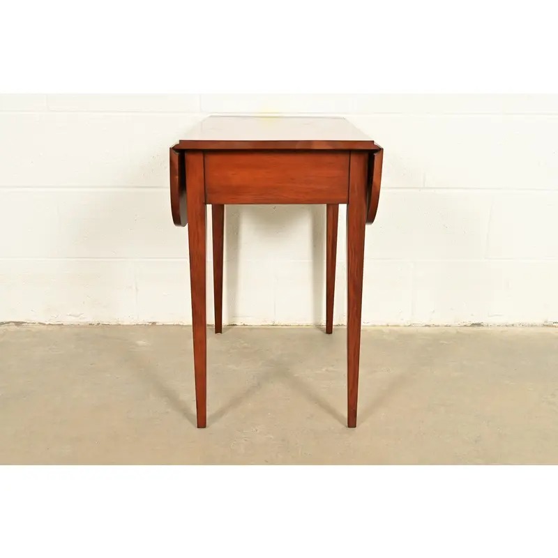 Henkel Harris Georgian Solid Cherry Wood Drop Leaf Pembroke Side Table - Image 13