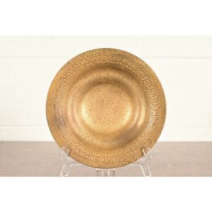 Tiffany Studios New York Bronze Doré Shallow Bowl or Plate With Decorative Border