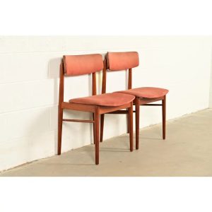 Finn Juhl Style Danish Modern Sculpted Teak Side Chairs or Dining Chairs, Pair
