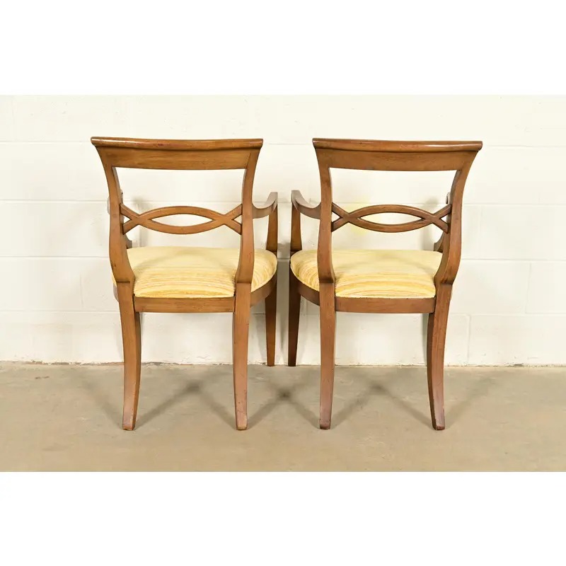 Kindel Furniture Style Regency Carved Walnut Dining Chairs, Set of Six - Image 14