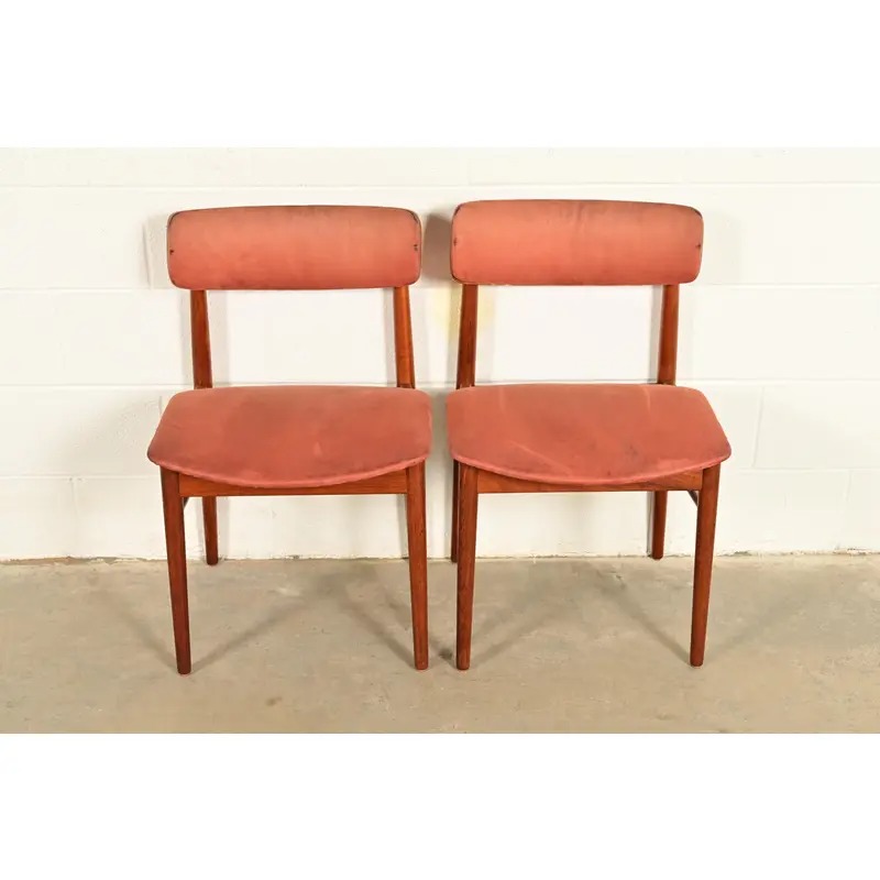 Finn Juhl Style Danish Modern Sculpted Teak Side Chairs or Dining Chairs, Pair - Image 2