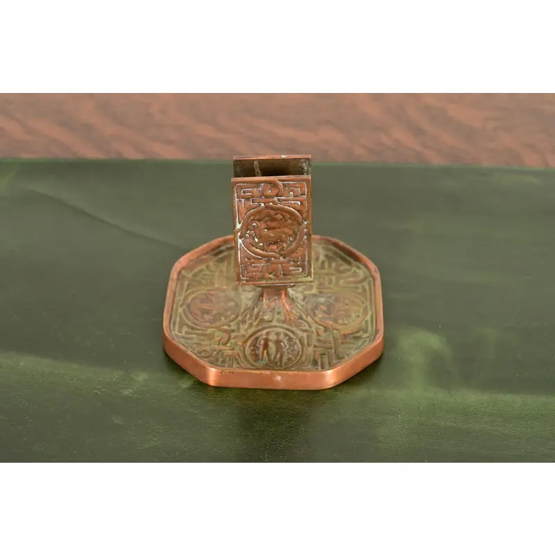 Tiffany Studios New York Zodiac Pattern Bronze Match Box Holder - Image 2