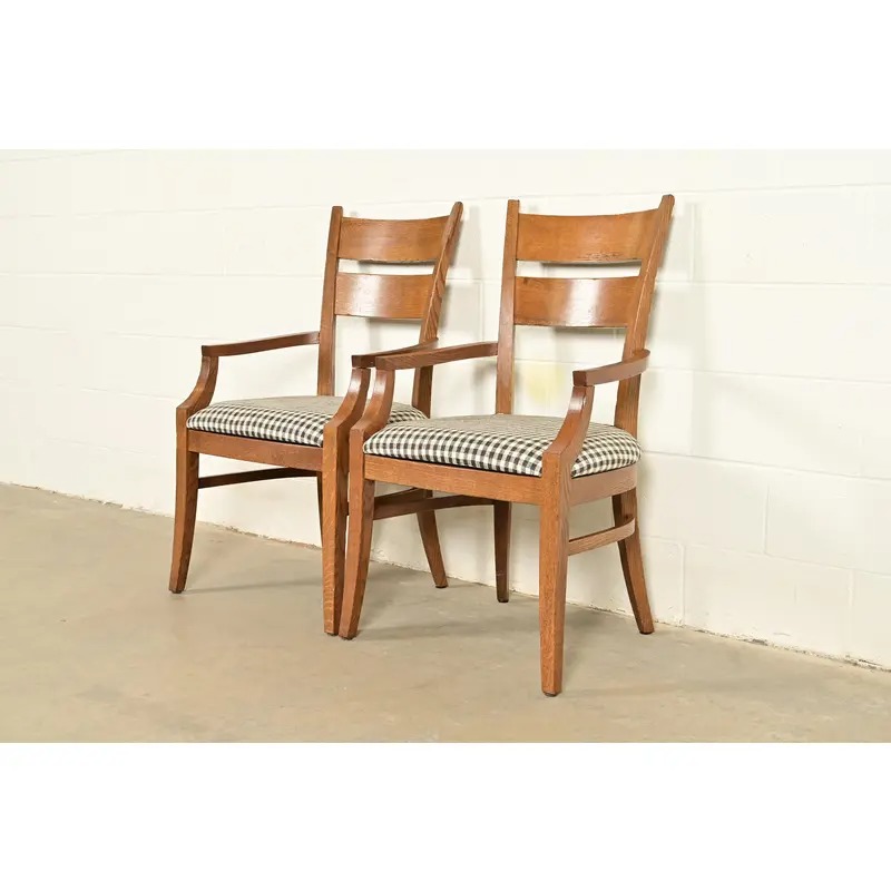 Stickley Mission Oak Arts & Crafts Armchairs, Pair - Image 3
