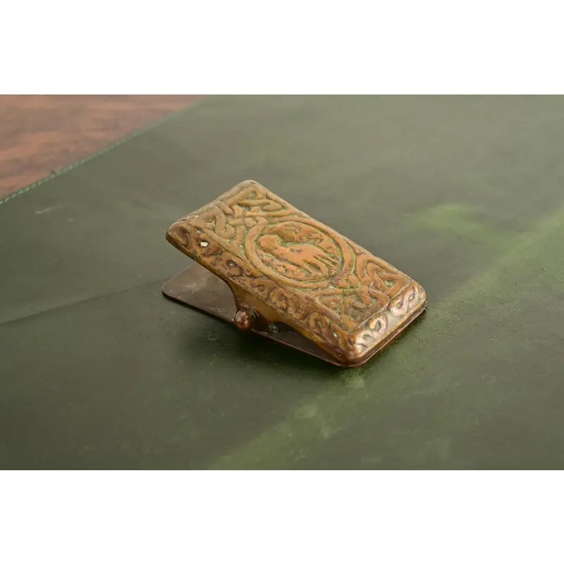 Tiffany Studios New York Zodiac Pattern Bronze Large Paper Clip - Image 3
