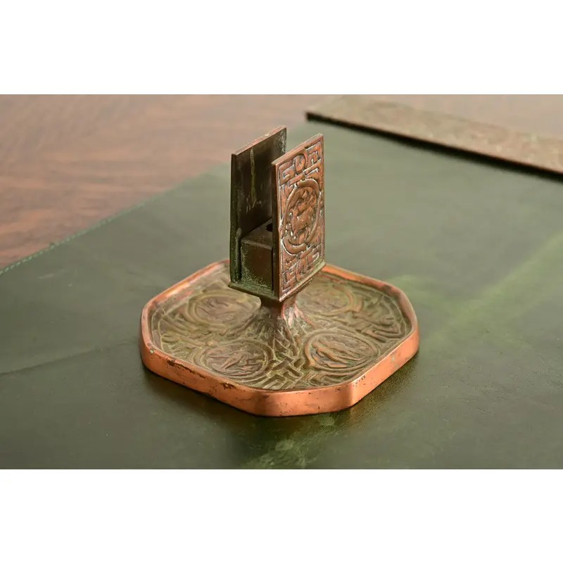 Tiffany Studios New York Zodiac Pattern Bronze Match Box Holder - Image 3