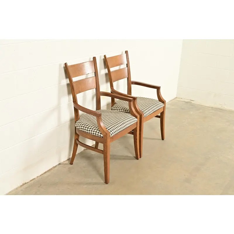 Stickley Mission Oak Arts & Crafts Armchairs, Pair - Image 4