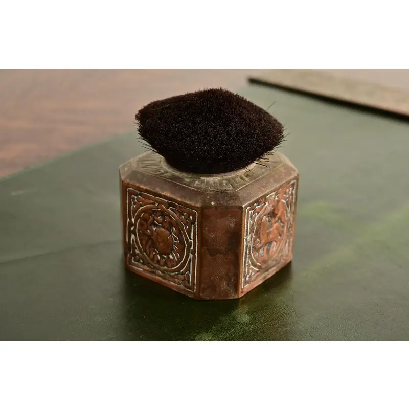Tiffany Studios New York Art Deco Zodiac Pattern Bronze Pen Brush - Image 4