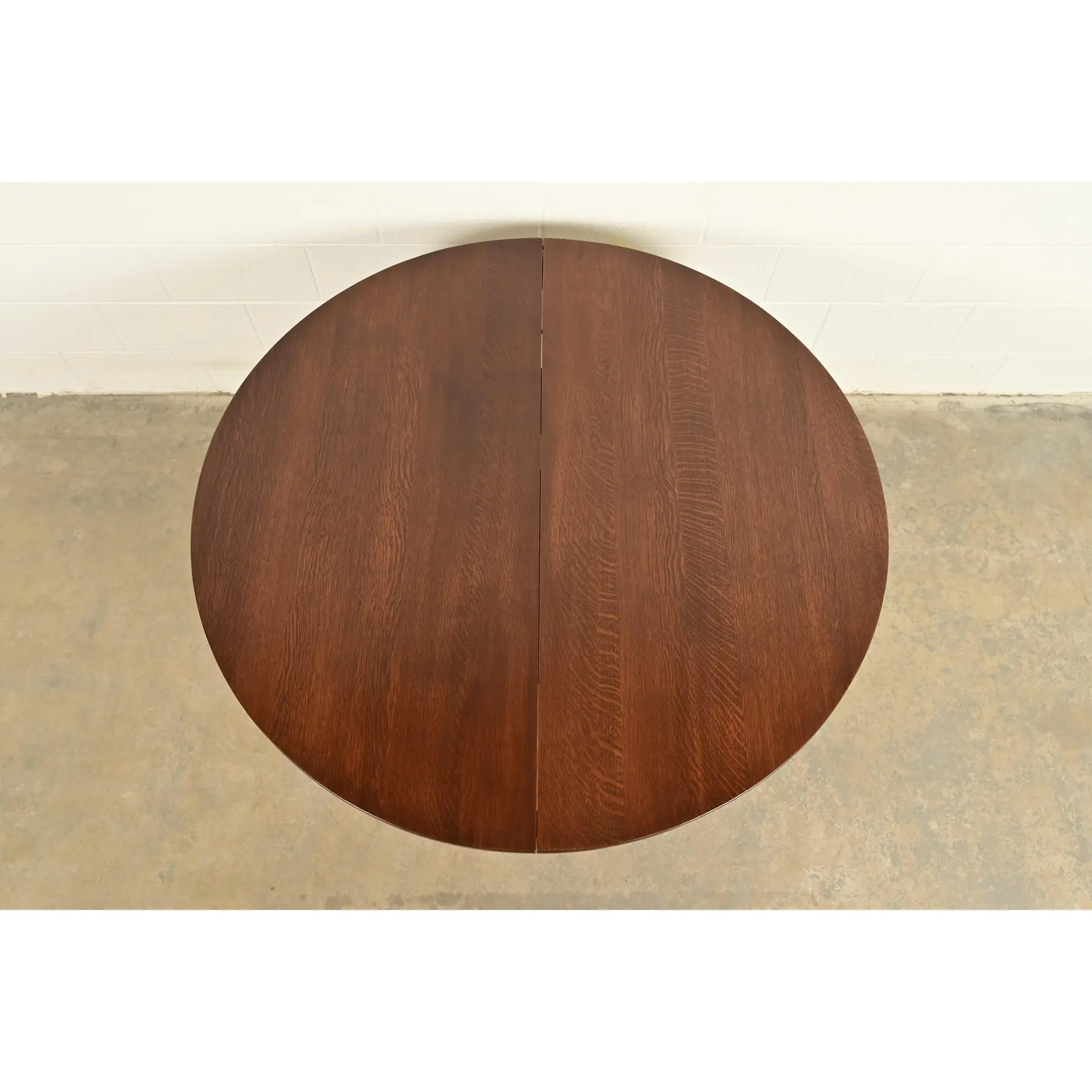 Stickley Brothers Antique Mission Oak Arts & Crafts Pedestal Extension Dining Table, Newly Refinished - Image 3