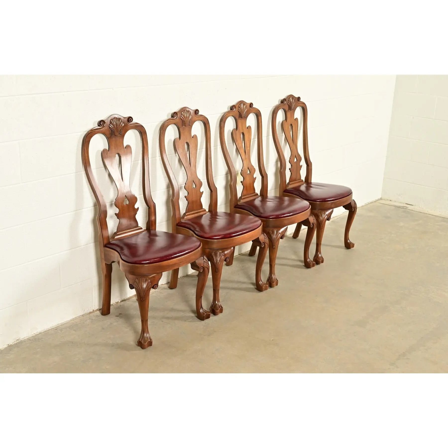 Kittinger Georgian Carved Mahogany Dining Chairs, Set of Four - Image 3