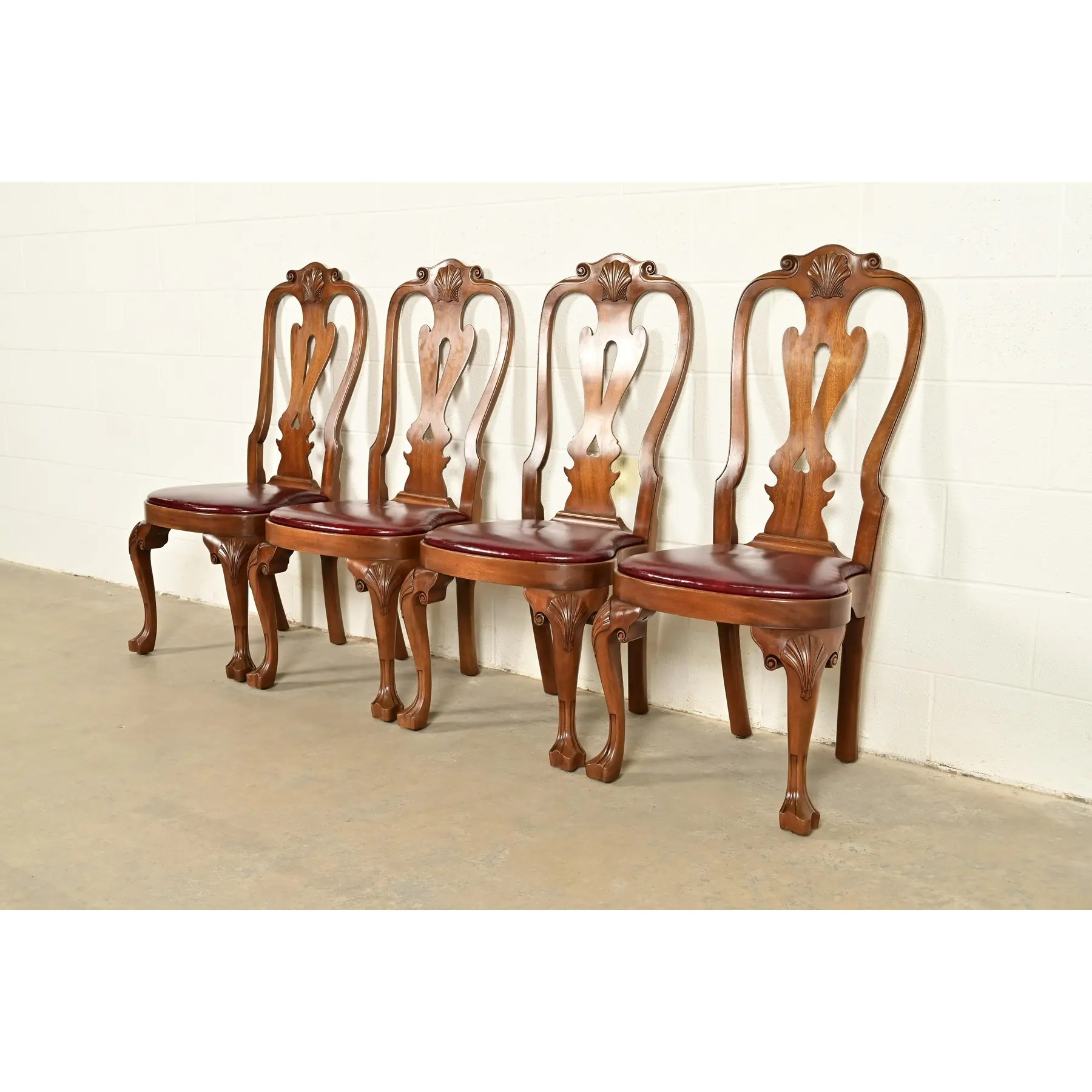 Kittinger Georgian Carved Mahogany Dining Chairs, Set of Four - Image 4