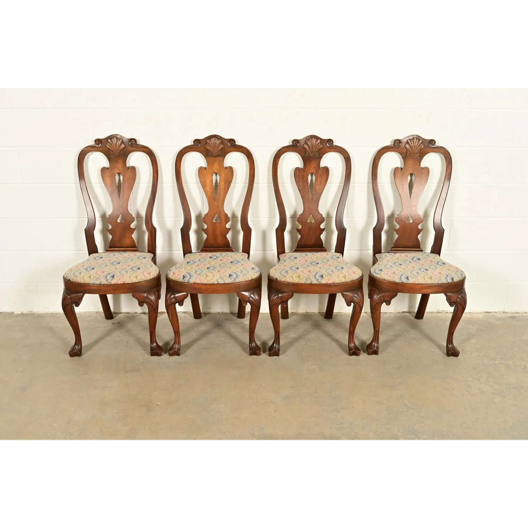 Kittinger Georgian Carved Mahogany Dining Chairs, Set of Four - Image 2