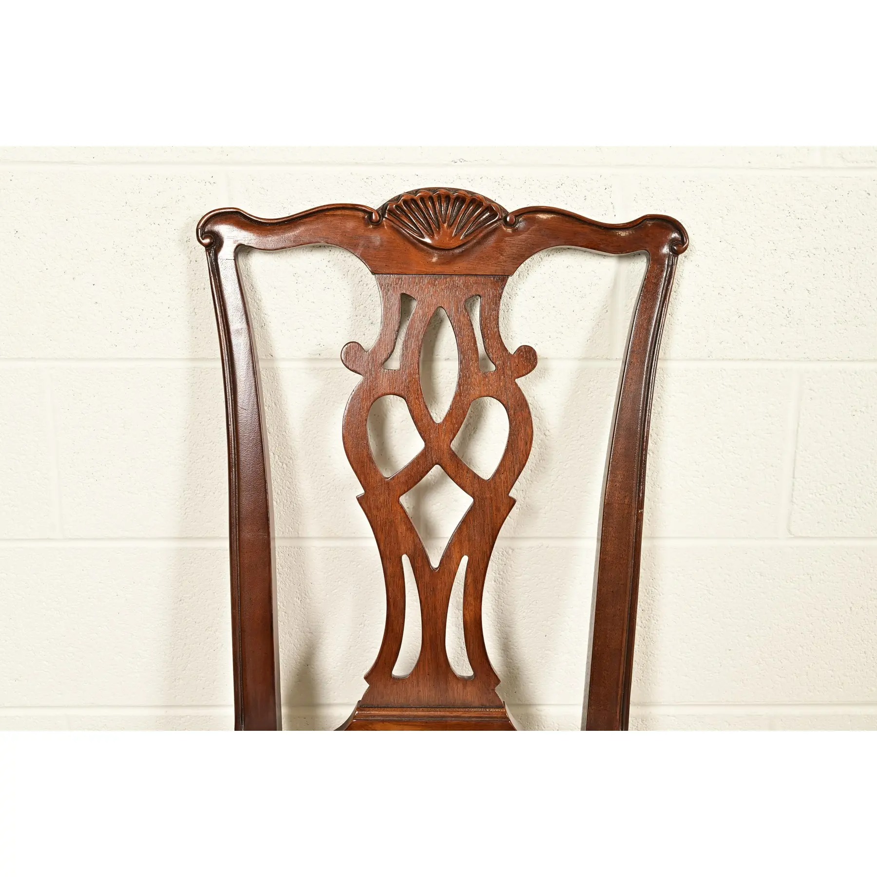 Drexel Heritage Georgian Carved Mahogany Side Chairs or Dining Chairs, Pair - Image 6