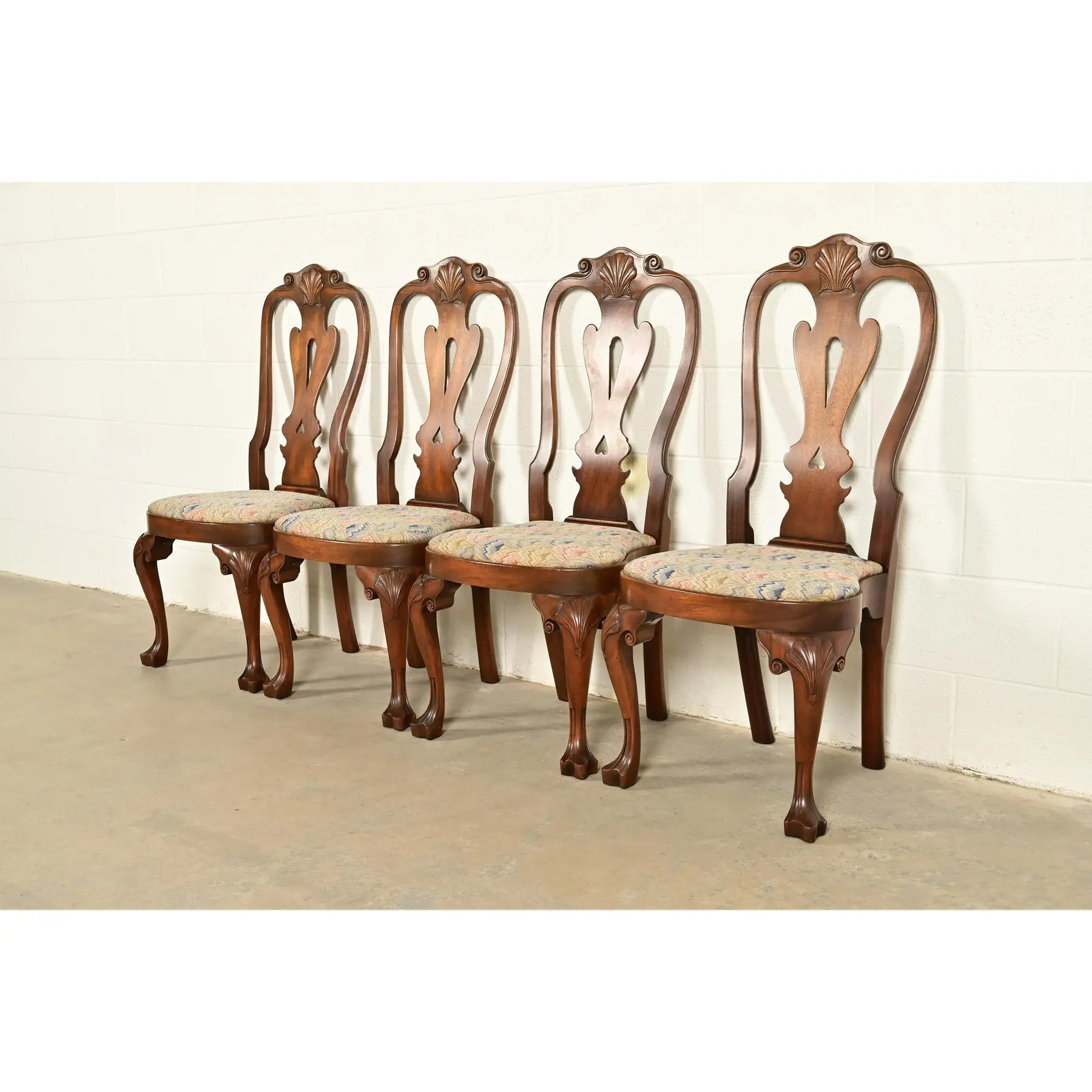 Kittinger Georgian Carved Mahogany Dining Chairs, Set of Four - Image 3
