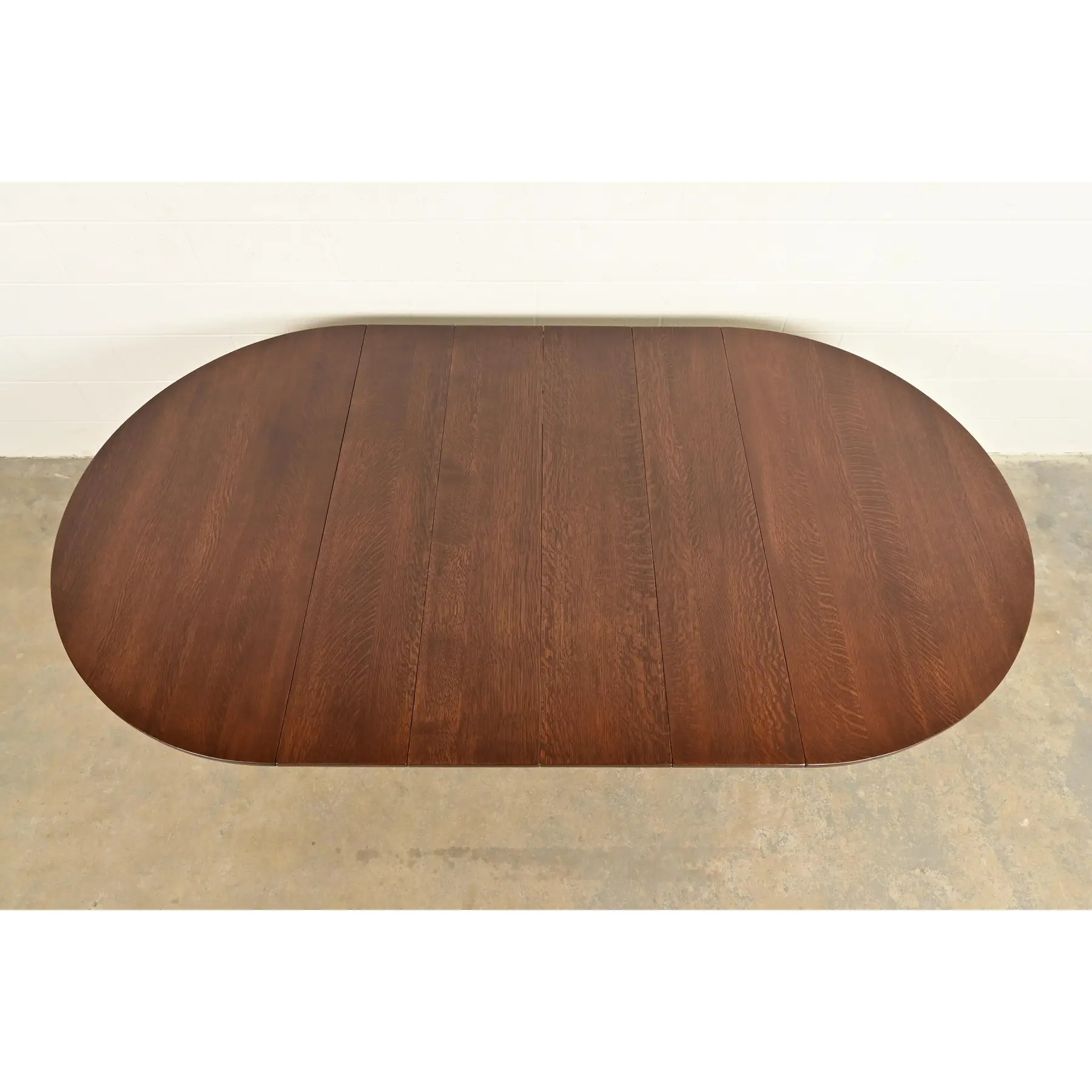 Stickley Brothers Antique Mission Oak Arts & Crafts Pedestal Extension Dining Table, Newly Refinished - Image 9