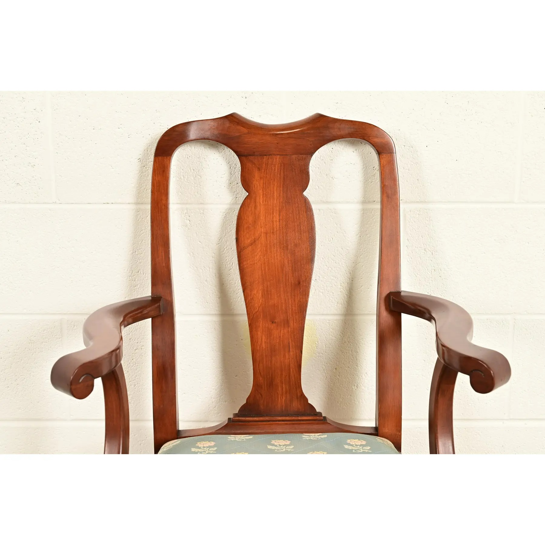 Henkel Harris Queen Anne Solid Cherry Wood Dining Chairs, Set of Ten - Image 7