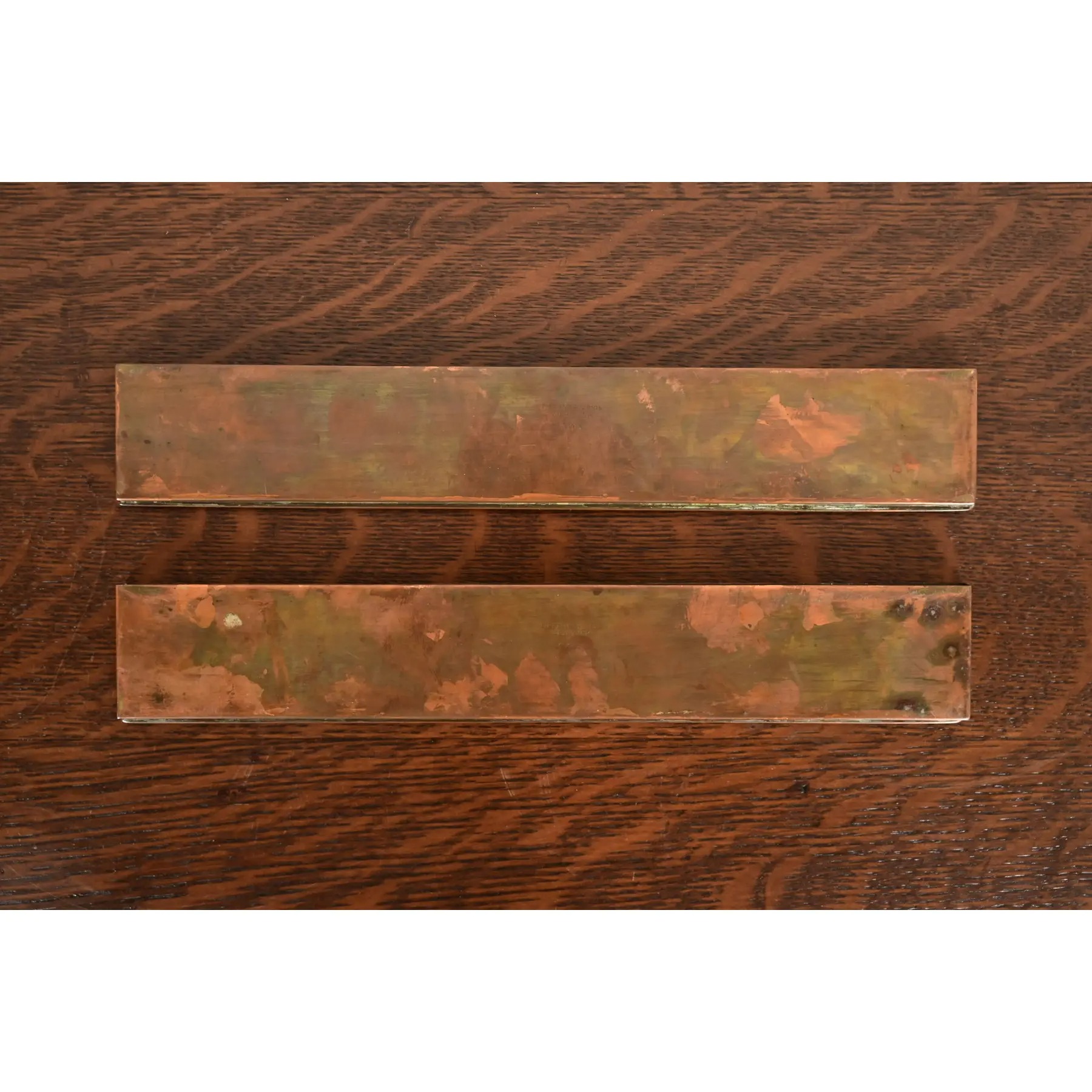 Tiffany Studios New York Zodiac Bronze Blotter Ends With Leather Desk Blotter - Image 10